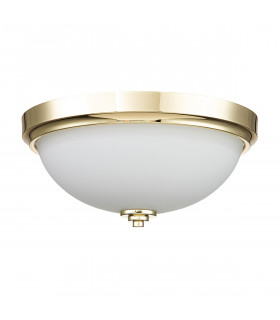 Feiss Malibu Bowl Semi Flush Ceiling Light Polished Brass IP44-2