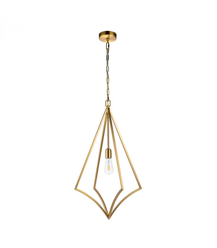 Feiss Nico Wire Frame Pendant Ceiling Light Burnished Brass-2