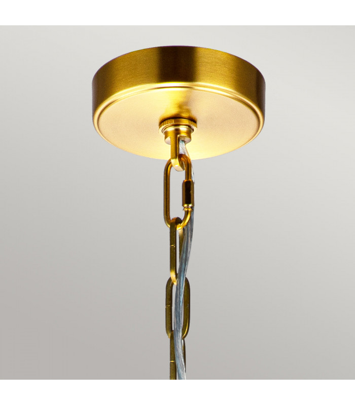 Feiss Nico Wire Frame Pendant Ceiling Light Burnished Brass-3