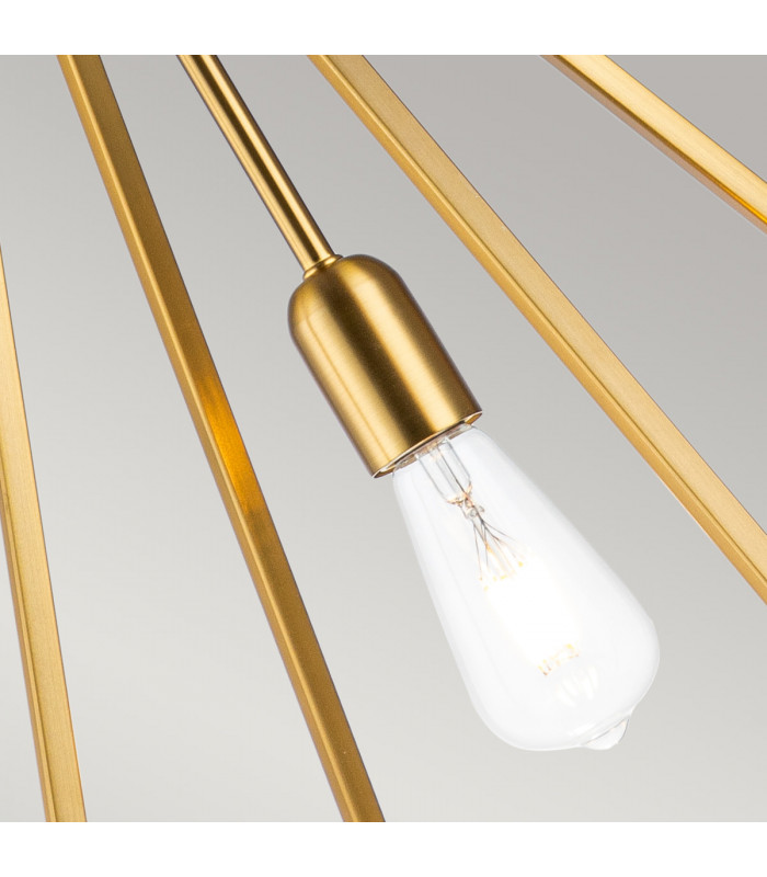 Feiss Nico Wire Frame Pendant Ceiling Light Burnished Brass-4