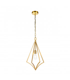 Feiss Nico Wire Frame Pendant Ceiling Light Burnished Brass-1