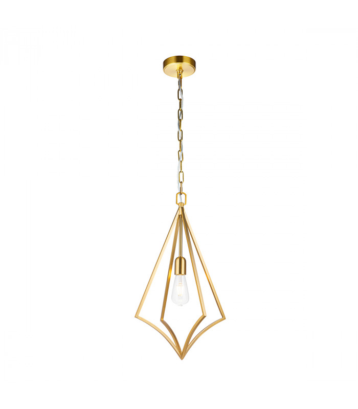 Feiss Nico Wire Frame Pendant Ceiling Light Burnished Brass-1