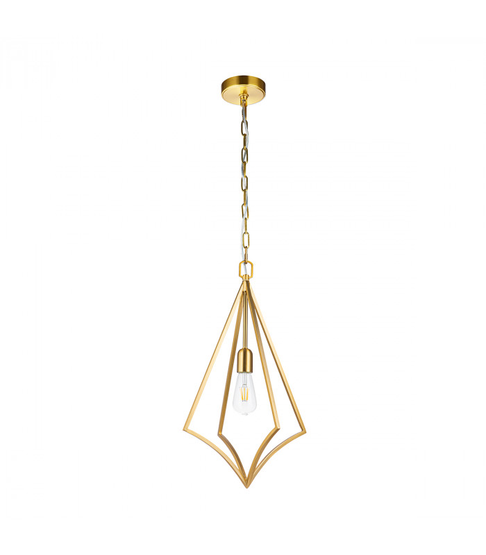 Feiss Nico Wire Frame Pendant Ceiling Light Burnished Brass-2