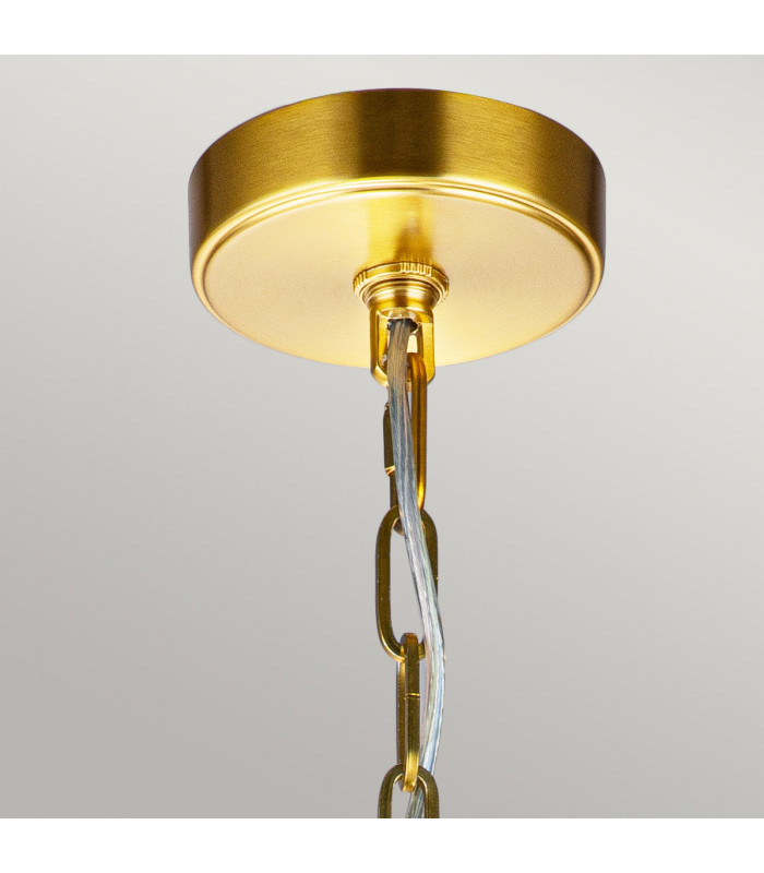 Feiss Nico Wire Frame Pendant Ceiling Light Burnished Brass-3
