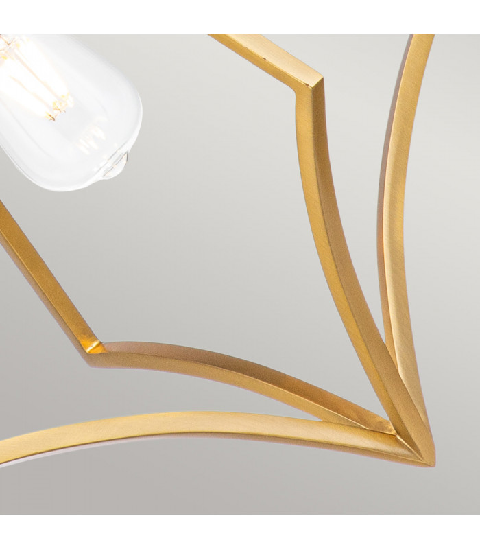 Feiss Nico Wire Frame Pendant Ceiling Light Burnished Brass-4