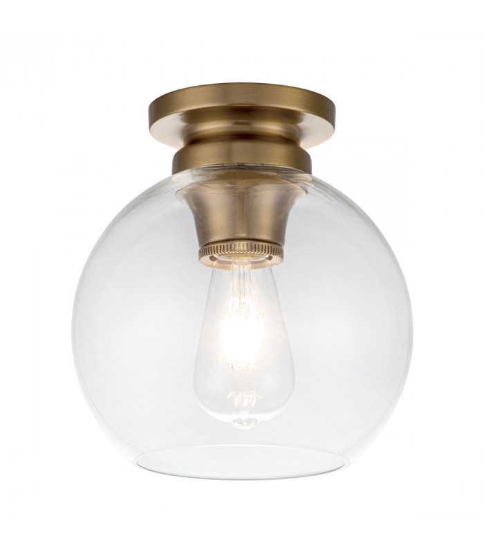 Feiss Tabby Bowl Semi Flush Ceiling Light Burnished Brass-1