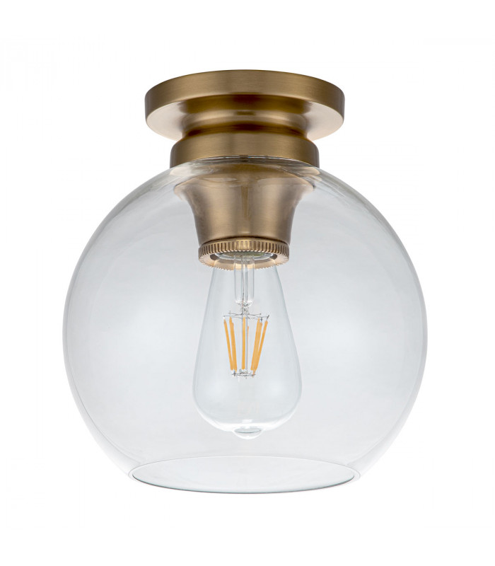 Feiss Tabby Bowl Semi Flush Ceiling Light Burnished Brass-2