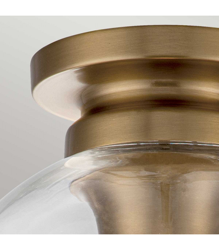 Feiss Tabby Bowl Semi Flush Ceiling Light Burnished Brass-3