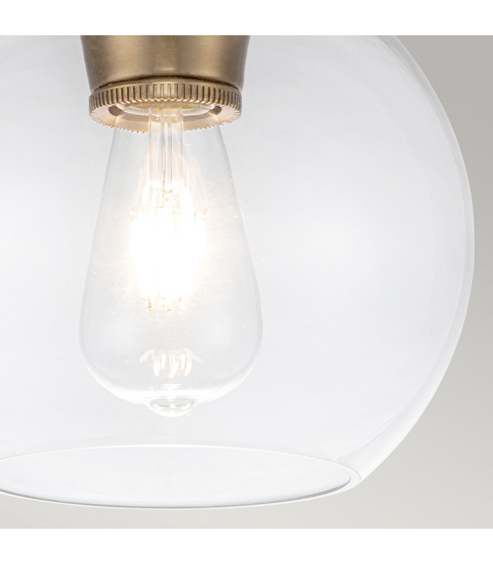 Feiss Tabby Bowl Semi Flush Ceiling Light Burnished Brass-5