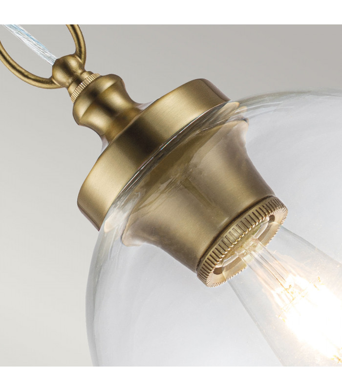 Feiss Tabby Dome Pendant Ceiling Light Burnished Brass-4