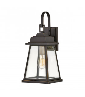 Hinkley Bainbridge Outdoor Wall Lantern Oil Rubbed Bronze with Heritage Brass Accents IP44-1
