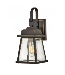 Hinkley Bainbridge Outdoor Wall Lantern Oil Rubbed Bronze with Heritage Brass Accents IP44-1
