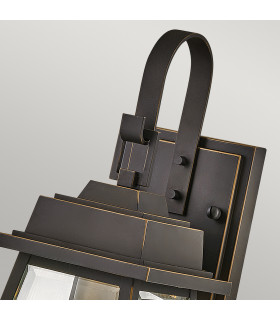Hinkley Bainbridge Outdoor Wall Lantern Oil Rubbed Bronze with Heritage Brass Accents IP44-2