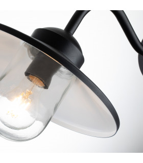 Klampenborg Outdoor Dome Wall Lamp Black IP44-2