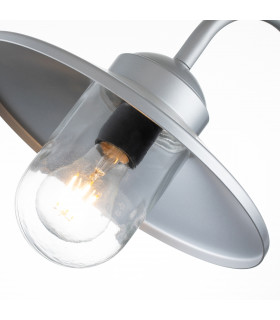 Klampenborg Outdoor Dome Wall Lamp Silver IP44-2