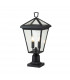 Hinkley Alford Place Outdoor Pedestal Light Museum Black IP44-1