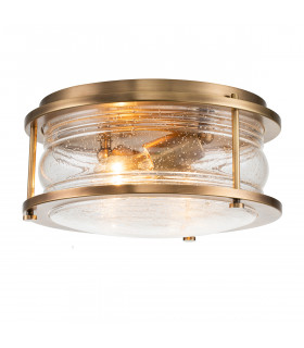 Kichler Ashland Bay Bathroom Ceiling Light Natural Brass IP44-1