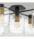 Hinkley Axel Multi Arm Semi Flush Ceiling Lamp Black with Heritage Brass-2