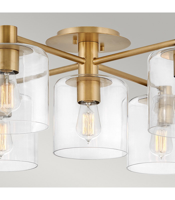 Hinkley Axel Multi Arm Semi Flush Ceiling Lamp Heritage Brass-2