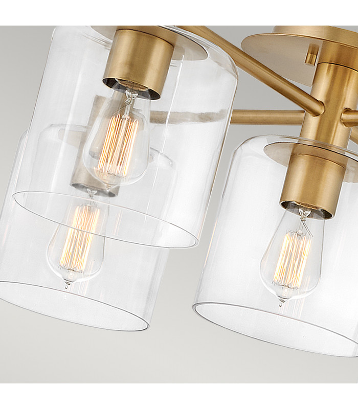 Hinkley Axel Multi Arm Semi Flush Ceiling Lamp Heritage Brass-3