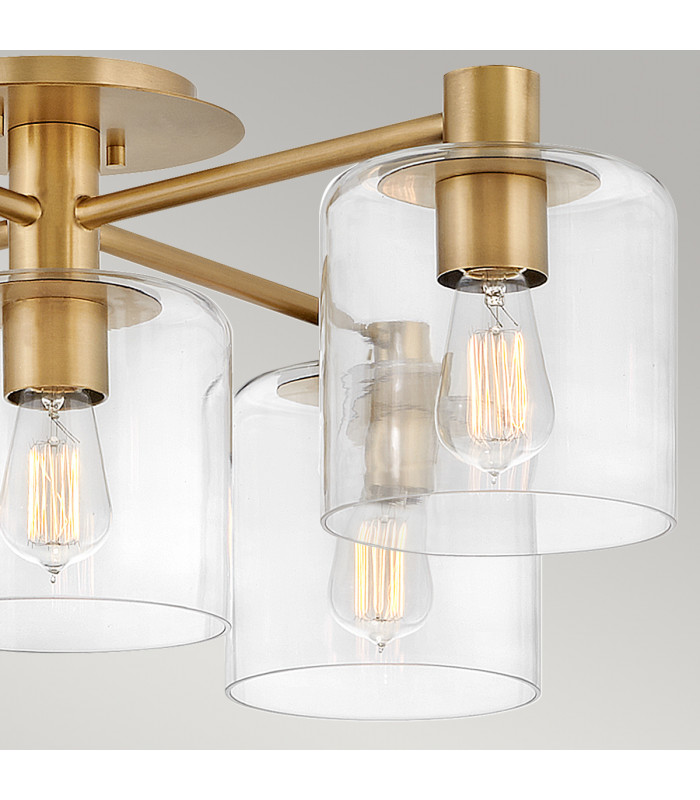 Hinkley Axel Multi Arm Semi Flush Ceiling Lamp Heritage Brass-4