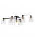 Hinkley Axel Multi Arm Semi Flush Ceiling Lamp Black with Heritage Brass-1