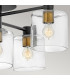 Hinkley Axel Multi Arm Semi Flush Ceiling Lamp Black with Heritage Brass-4