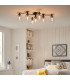 Hinkley Axel Multi Arm Semi Flush Ceiling Lamp Black with Heritage Brass-5