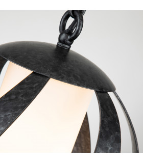 Quoizel Blacksmith Spherical Pendant Ceiling Light Old Black IP44-2