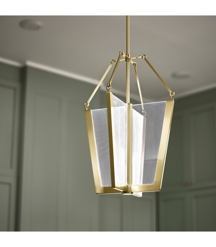 Kichler Calters Integrated LED Pendant Ceiling Light Champagne Gold 3000K-7
