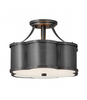 Hinkley Chance Cylindrical Ceiling Light Blackened Brass-1
