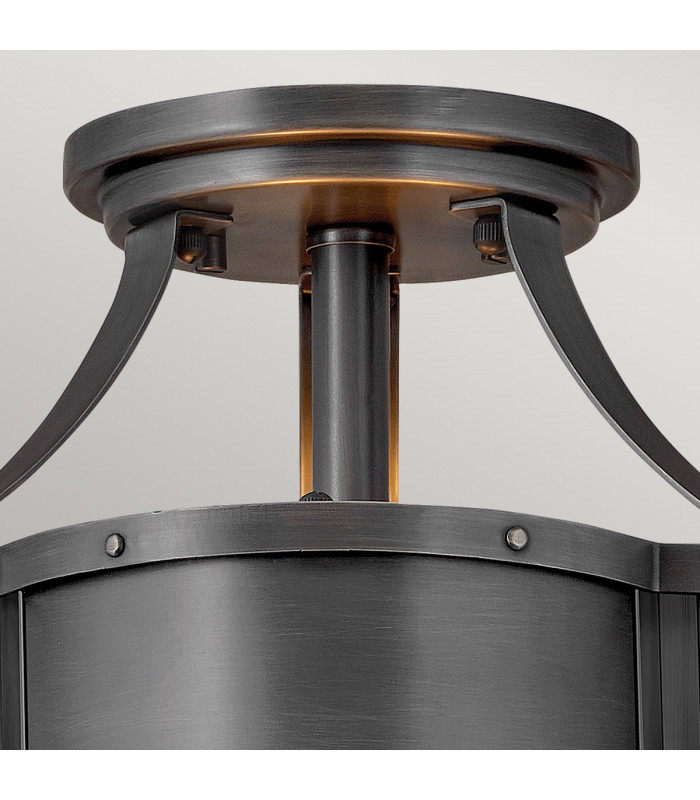 Hinkley Chance Cylindrical Ceiling Light Blackened Brass-2
