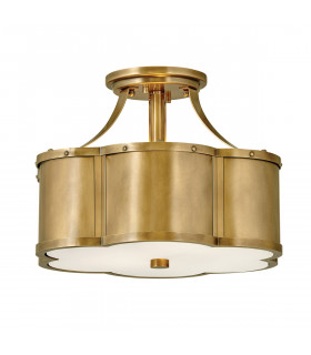 Hinkley Chance Cylindrical Ceiling Light Heritage Brass-1