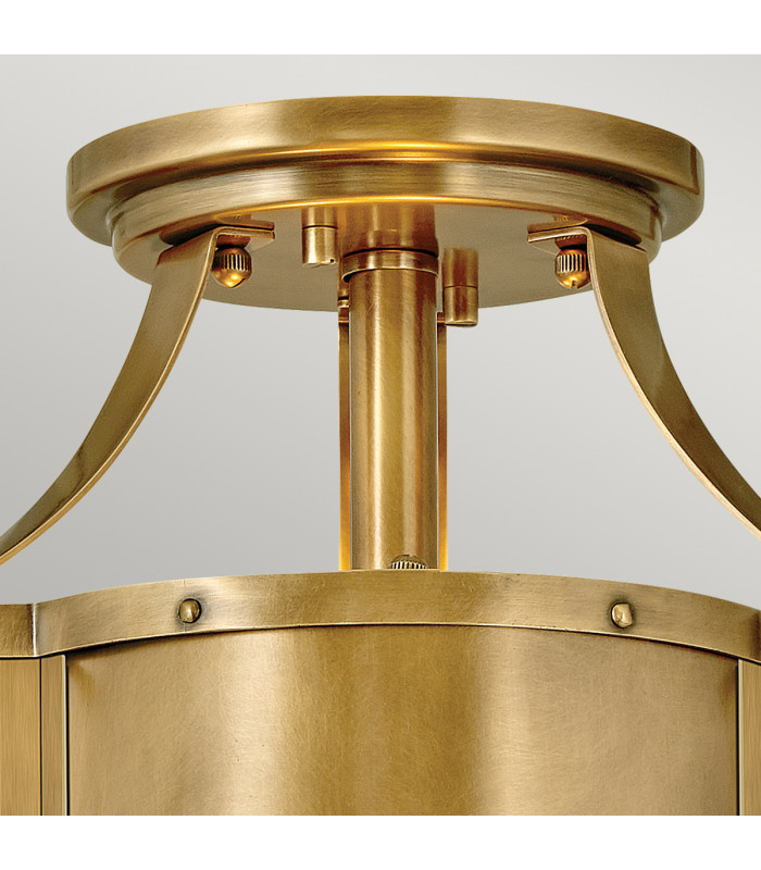 Hinkley Chance Cylindrical Ceiling Light Heritage Brass-2
