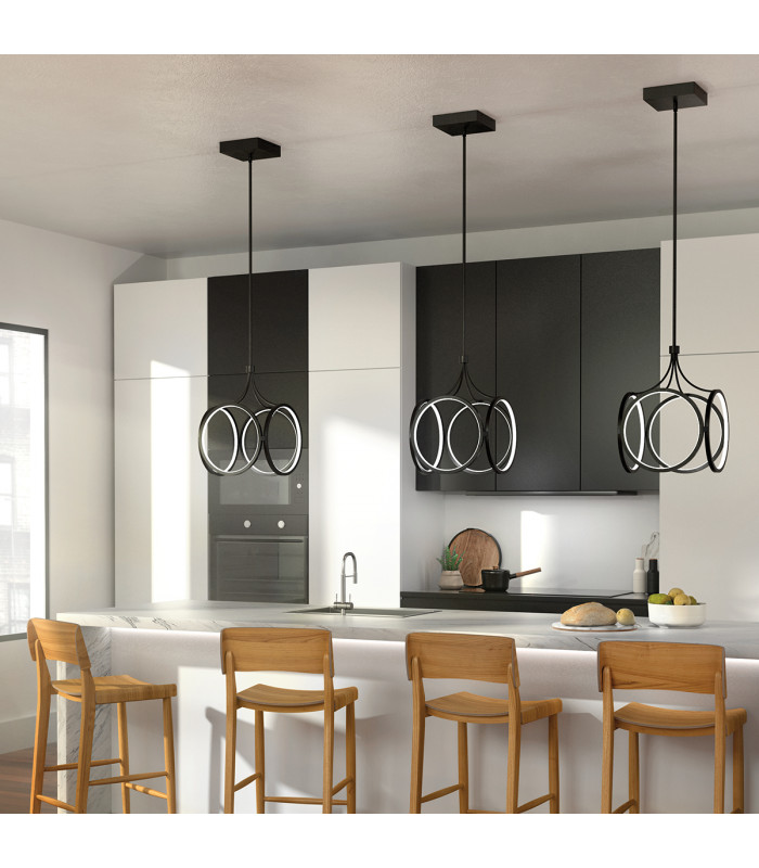 Kichler Ciri Integrated LED Pendant Ceiling Light Matte Black 3000K-6
