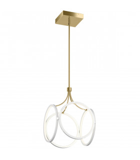 Kichler Ciri Integrated LED Pendant Ceiling Light White with Champagne Gold 3000K-1