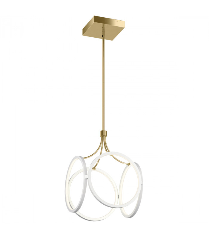 Kichler Ciri Integrated LED Pendant Ceiling Light White with Champagne Gold 3000K-1