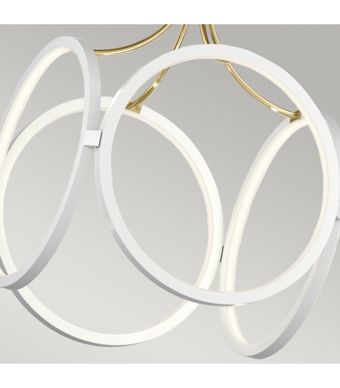 Kichler Ciri Integrated LED Pendant Ceiling Light White with Champagne Gold 3000K-4