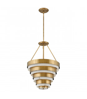 Hinkley Echelon Cylindrical Pendant Ceiling Light Heritage Brass-1