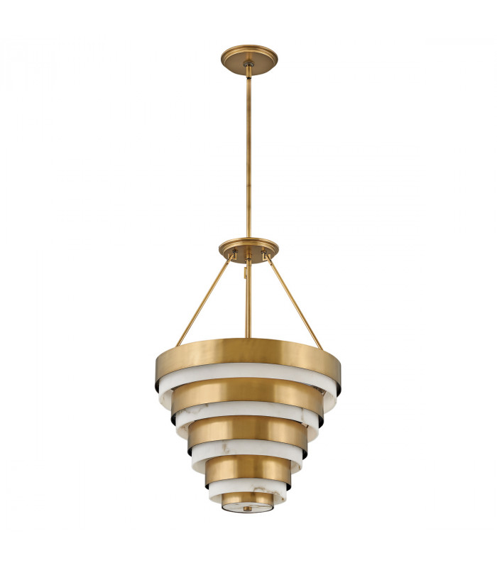 Hinkley Echelon Cylindrical Pendant Ceiling Light Heritage Brass-1