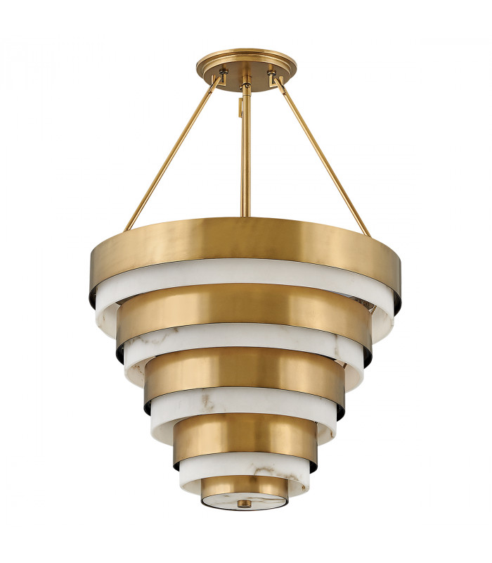 Hinkley Echelon Cylindrical Pendant Ceiling Light Heritage Brass-5