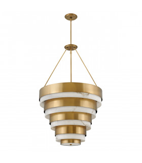 Hinkley Echelon Cylindrical Pendant Ceiling Light Heritage Brass-1