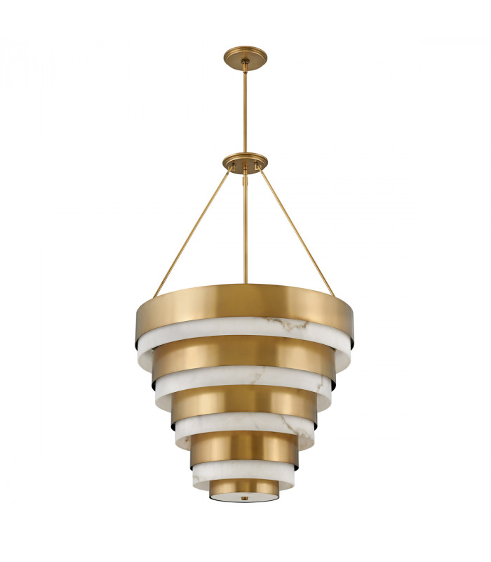 Hinkley Echelon Cylindrical Pendant Ceiling Light Heritage Brass-1