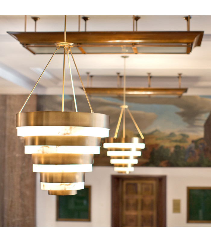 Hinkley Echelon Cylindrical Pendant Ceiling Light Heritage Brass-5