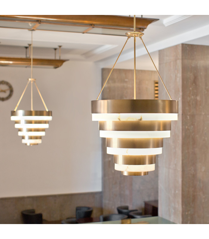 Hinkley Echelon Cylindrical Pendant Ceiling Light Heritage Brass-6