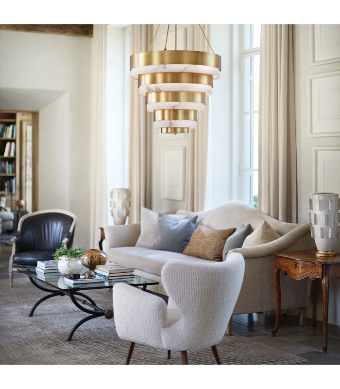 Hinkley Echelon Cylindrical Pendant Ceiling Light Heritage Brass-7