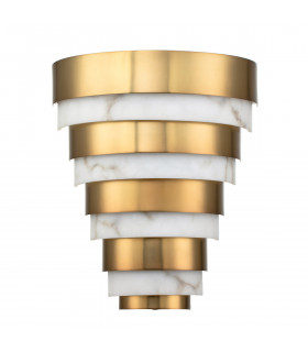 Hinkley Echelon Integrated LED Flush Wall Lamp Heritage Brass 3000K-1