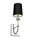 Feiss Felixstowe Wall Lamp with Shade Polished Chrome Black Faux Silk Shade 3000K IP44-1