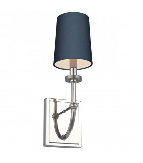 Feiss Felixstowe Wall Lamp with Shade Polished Chrome Breton Faux Silk Shade 3000K IP44-1