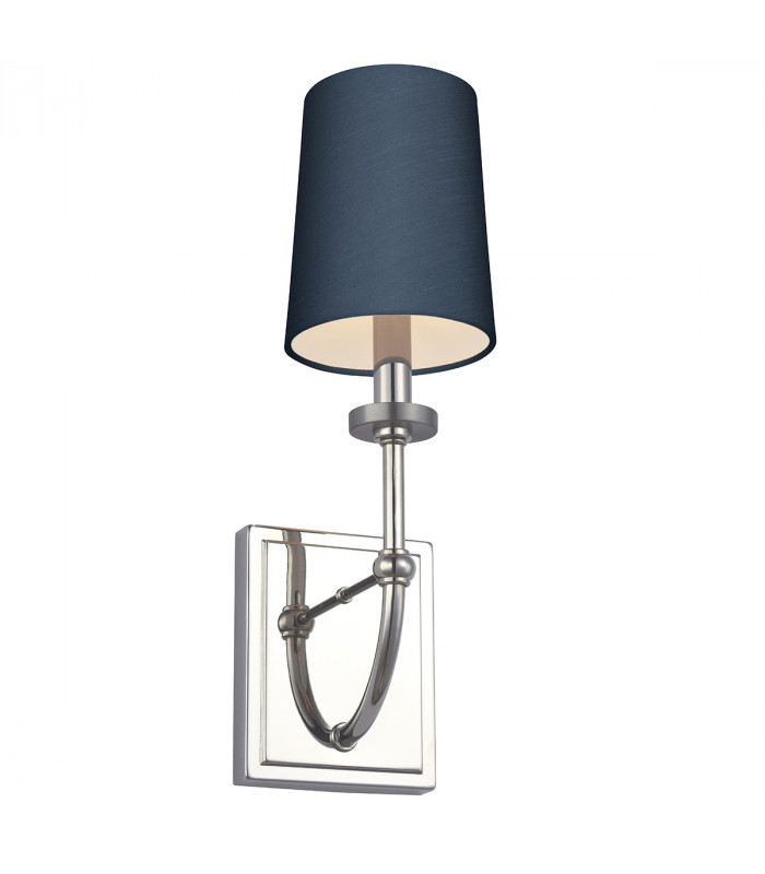 Feiss Felixstowe Wall Lamp with Shade Polished Chrome Breton Faux Silk Shade 3000K IP44-1